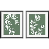 Framed 'Leaves  2 Piece Framed Art Print Set' border=