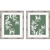 Framed 'Leaves  2 Piece Framed Art Print Set' border=