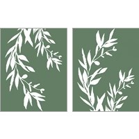 Framed 'Leaves  2 Piece Art Print Set' border=