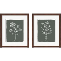 Framed 'Green Botanical 2 Piece Framed Art Print Set' border=