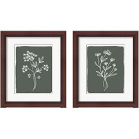 Framed 'Green Botanical 2 Piece Framed Art Print Set' border=