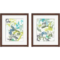 Framed Green Blue 2 Piece Framed Art Print Set