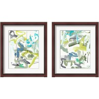 Framed 'Green Blue 2 Piece Framed Art Print Set' border=