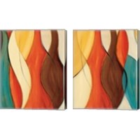 Framed Orange Coalescence 2 Piece Canvas Print Set