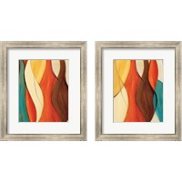 Framed 'Orange Coalescence 2 Piece Framed Art Print Set' border=