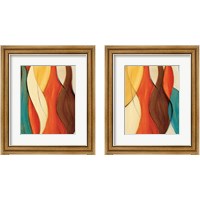 Framed 'Orange Coalescence 2 Piece Framed Art Print Set' border=