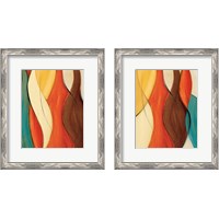 Framed 'Orange Coalescence 2 Piece Framed Art Print Set' border=