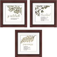 Framed Inspirational Botanical 3 Piece Framed Art Print Set