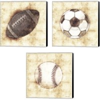 Framed 'Ball Sketch 3 Piece Canvas Print Set' border=