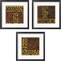 Framed 'Kuba  3 Piece Framed Art Print Set' border=