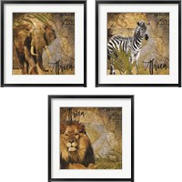 Framed 'Taste of Africa 3 Piece Framed Art Print Set' border=