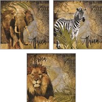 Framed 'Taste of Africa 3 Piece Art Print Set' border=