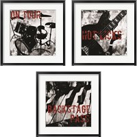 Framed 'Grunge Music 3 Piece Framed Art Print Set' border=