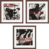 Framed 'Grunge Music 3 Piece Framed Art Print Set' border=