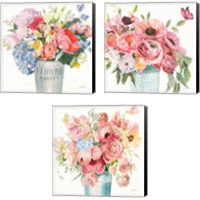 Framed Boho Bouquet 3 Piece Canvas Print Set