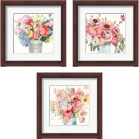 Framed 'Boho Bouquet 3 Piece Framed Art Print Set' border=