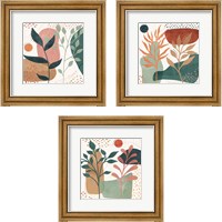 Framed 'Abstract Blossom 3 Piece Framed Art Print Set' border=