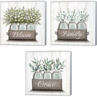 Framed 'Farmhouse Floral 3 Piece Canvas Print Set' border=