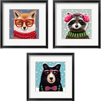 Framed Whimsical Animal 3 Piece Framed Art Print Set