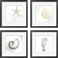 Framed 'Turquoise Sea Life 4 Piece Framed Art Print Set' border=