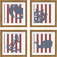 Framed 'American Coastal 4 Piece Framed Art Print Set' border=