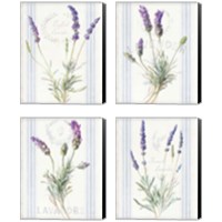Framed 'Floursack Lavender 4 Piece Canvas Print Set' border=