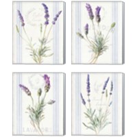Framed 'Floursack Lavender 4 Piece Canvas Print Set' border=