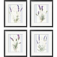 Framed 'Floursack Lavender 4 Piece Framed Art Print Set' border=