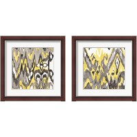 Framed Yellow-Gray Ikat 2 Piece Framed Art Print Set