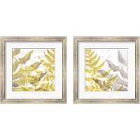 Framed Yellow-Gray Leaves 2 Piece Framed Art Print Set