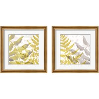 Framed Yellow-Gray Leaves 2 Piece Framed Art Print Set