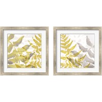 Framed Yellow-Gray Leaves 2 Piece Framed Art Print Set