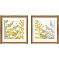 Framed Yellow-Gray Leaves 2 Piece Framed Art Print Set