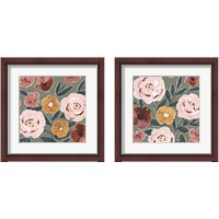 Framed 'Fair Flowers 2 Piece Framed Art Print Set' border=