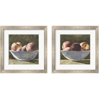 Framed 'Bowl of Peaches 2 Piece Framed Art Print Set' border=