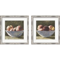 Framed 'Bowl of Peaches 2 Piece Framed Art Print Set' border=