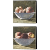 Framed 'Bowl of Peaches 2 Piece Canvas Print Set' border=