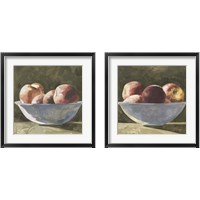 Framed 'Bowl of Peaches 2 Piece Framed Art Print Set' border=