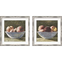Framed 'Bowl of Peaches 2 Piece Framed Art Print Set' border=