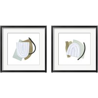 Framed 'Mod Rainbow Collage 2 Piece Framed Art Print Set' border=