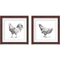 Framed 'Barn Fowl 2 Piece Framed Art Print Set' border=