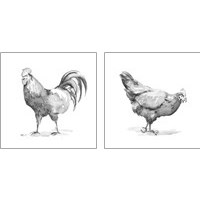 Framed 'Barn Fowl 2 Piece Art Print Set' border=