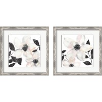Framed 'Black & Blush Anemone 2 Piece Framed Art Print Set' border=