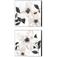 Framed 'Black & Blush Anemone 2 Piece Canvas Print Set' border=
