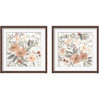 Framed Peach & Rust Blooms 2 Piece Framed Art Print Set