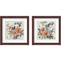 Framed 'Sienna & Paynes Flowers 2 Piece Framed Art Print Set' border=