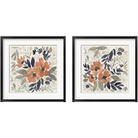 Framed 'Sienna & Paynes Flowers 2 Piece Framed Art Print Set' border=
