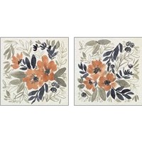 Framed 'Sienna & Paynes Flowers 2 Piece Art Print Set' border=
