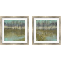 Framed 'Soft Treeline on the Horizon 2 Piece Framed Art Print Set' border=