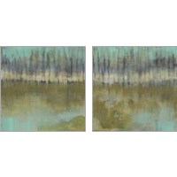 Framed 'Soft Treeline on the Horizon 2 Piece Art Print Set' border=